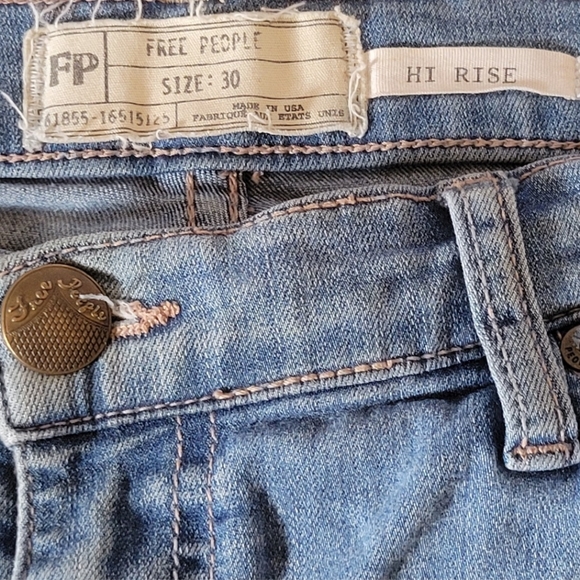 Free people curvy high rise light wash denim jeans size 30 - Picture 5 of 6